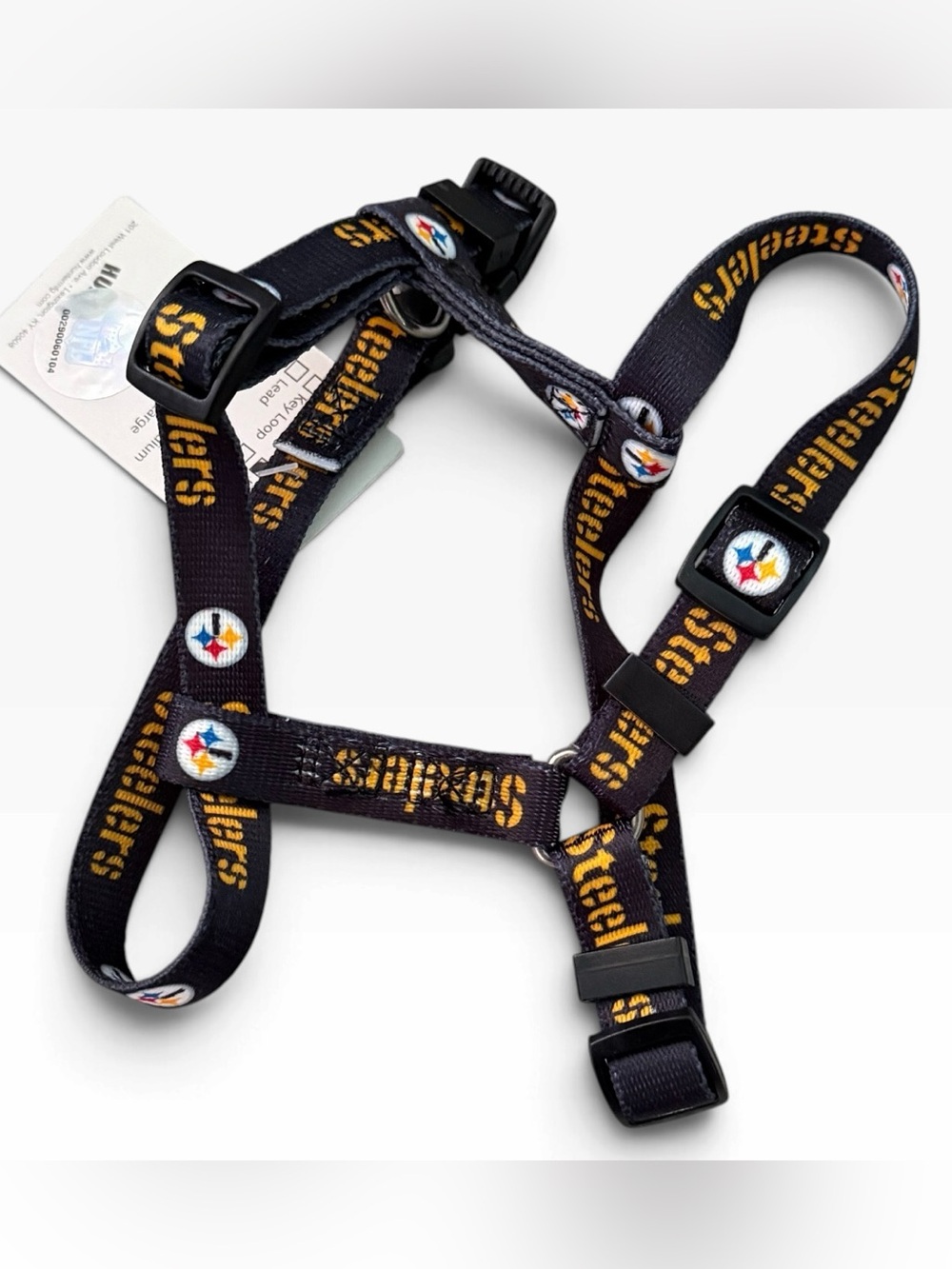 NFL Pittsburgh Steelers X-Small 1/2 Inch Adjustable Nylon Pet Dog Harness Black